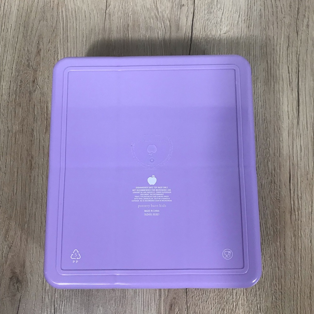 Pottery Barn Kids All-in-One Bento Box Lunchbox Lavender Color Purple NWT - Picture 5 of 8